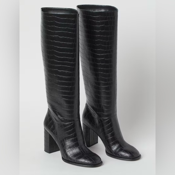 NWOT H&M crocodile-patterned Boots - Picture 1 of 4
